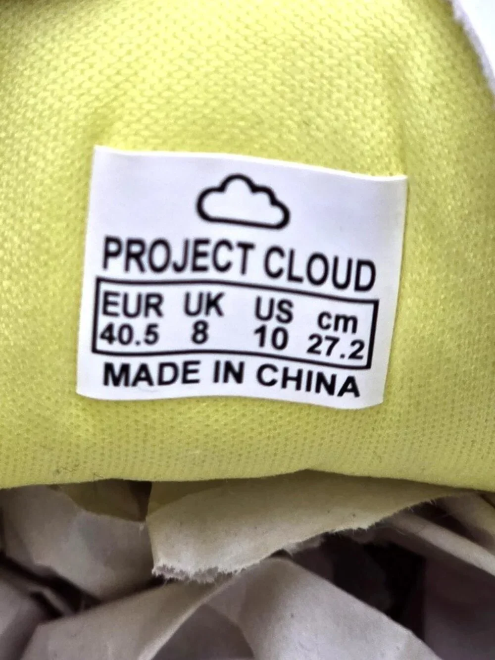 Project Cloud Ysabelle Ivory Yellow Memory Foam Comfort Sneakers Women's Size 10